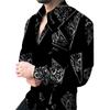 Black Men's Shirt 3D Print Shirt Long Sleeve Sports Shirt