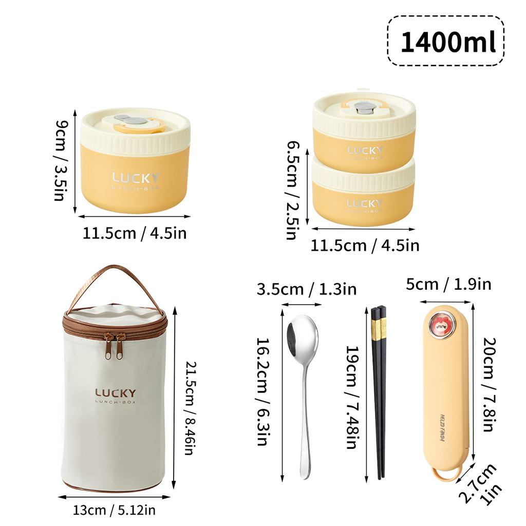 WORTHBUY Portable Sealed Thermal Lunch Box For Kids Stackable Microwave 304 Stainless Steel Bento Box Insulated Food Container