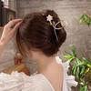 Women Metal Hair Claw Elegant Gold Flowers Hair Clips Barrette Crab