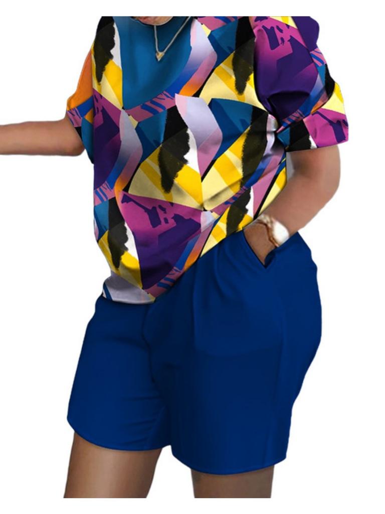 Summer Popular 3d Printed T-shirt+Shorts 2 Piece Sets Fashion Casual Womens Short Suit Soft Jogging Tracksuit Trend Outfits Clothing