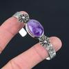 Mothers Day Sale 925 Sterling Silver Oval Star Amethyst Gemstone Bangle Bracelet