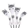 Golf Headcover Set 2 Fairway with Knitted Covers and Akita Dog Design 4-Piece (Driver/Wood, Woods/Hybrid/UT) (Gray)