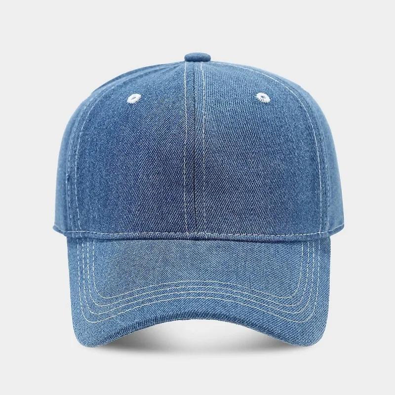 Solid Color Denim Baseball Cap for Women Korean Casual Duckbill Cap for Men Summer Sun Protection Cap