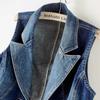 Denim Vest Women Clothes  New Vintage Hole Sleeveless Jean Waistcoat Short Jacket Female Outerwear