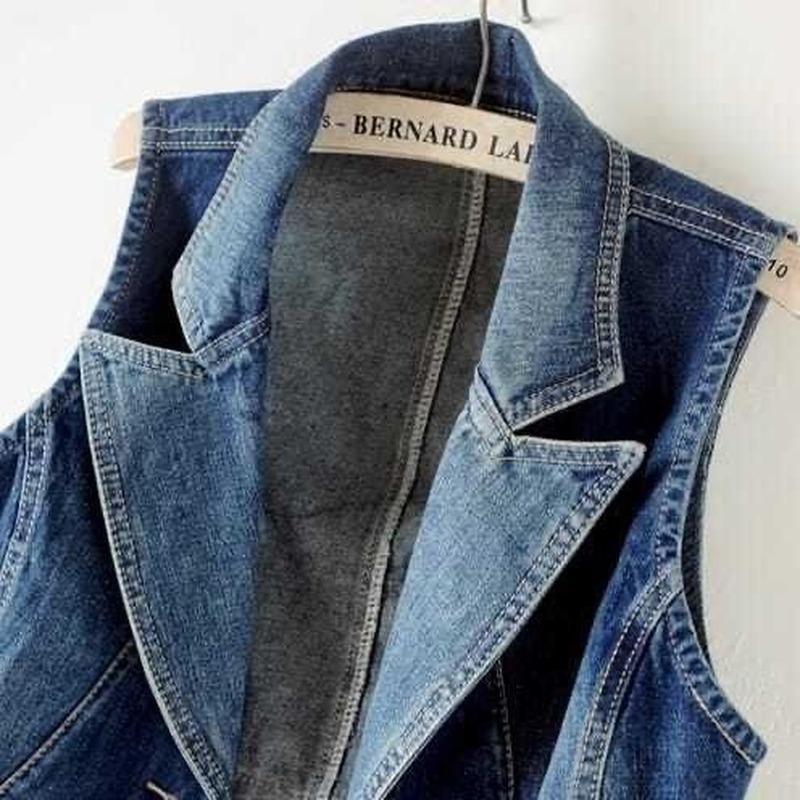 Denim Vest Women Clothes New Vintage Hole Sleeveless Jean Waistcoat Short Jacket Female Outerwear
