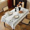Country Tablecloth Striped Embroidery Flower Linen Heavy Duty Cover Kitchen Dining Table Cloth Home Textiles