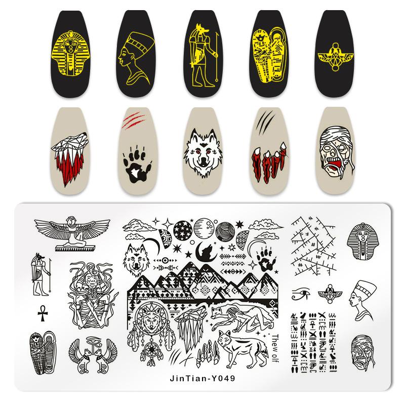 1PC Stainless Steel Printing Nail Stamping Plates Manicure Leaves Maple Template Mold Xmas Snowflakes Nail Art DIY Decorations