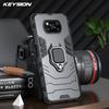 KEYSION Shockproof Armor Case for Xiaomi POCO X3 NFC F2 Pro M2 Pro Ring Stand Phone Back Cover for POCO X3 NFC X2 Pocophone F1