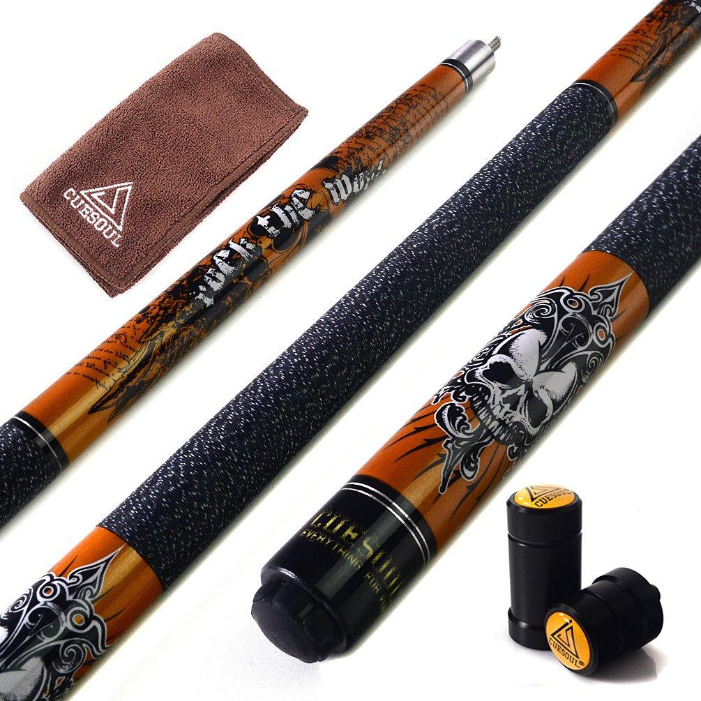 CUESOUL ROCKIN Series 21oz Maple Cue Stick Set Joint Protector Towel 1 Cue Carry Bag 57" + + + (G406)