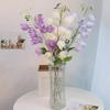 Artificial Flowers 86Cm Campanula Bell Flower Blue Flocking Flowerbranch For Wedding Home Floral Table Decor Hyacinth Silk Flowe