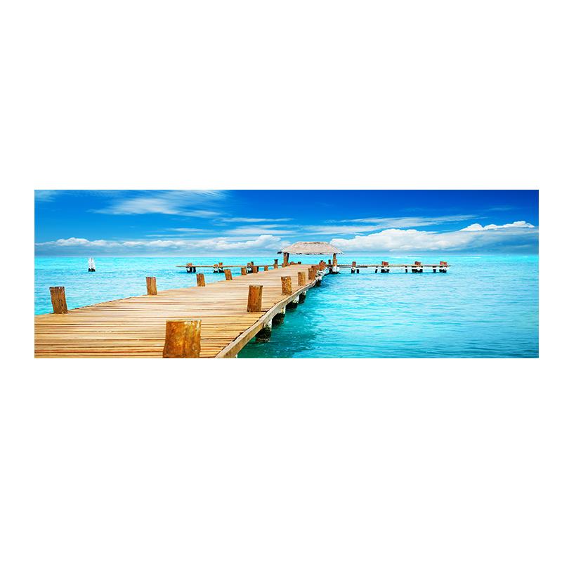 Sky Clouds Bridge Sunsets Natural Sea Panorama Landscape Canvas Painting Cuadros Posters and Prints Wall Picture for Living Room