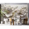 Retro Flower Mural Flower Embossed Wallpaper Living Room Bedroom Sofa Tv Background Wallpaper