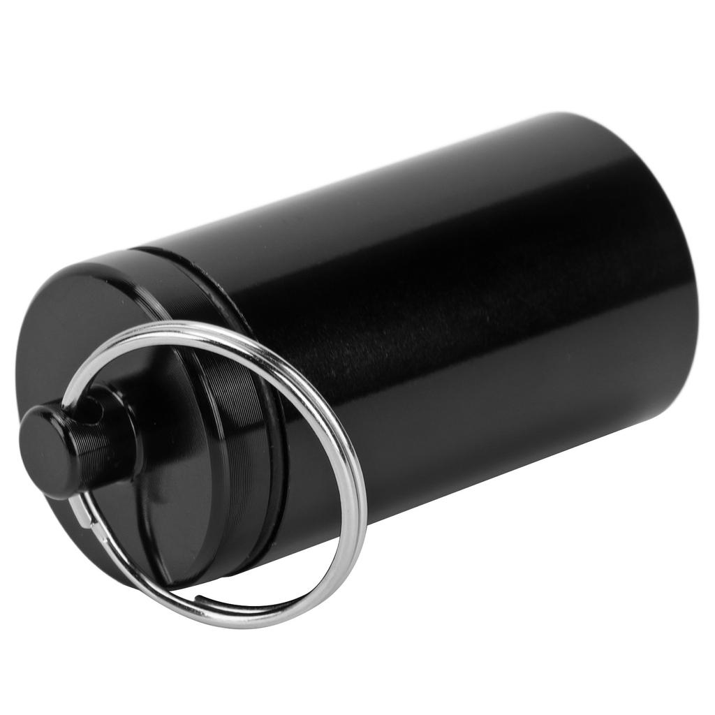 Mini Portable Keychain Medicine Holder Aluminium Waterproof Medicine Box Container for Outdoor Travel CampingAluminum