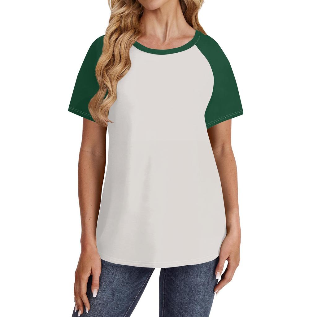 Women's Short Sleeve T Shirts Round Neck Cute Tunic Tops Basic Tees Blouses Loose Fit Pullover