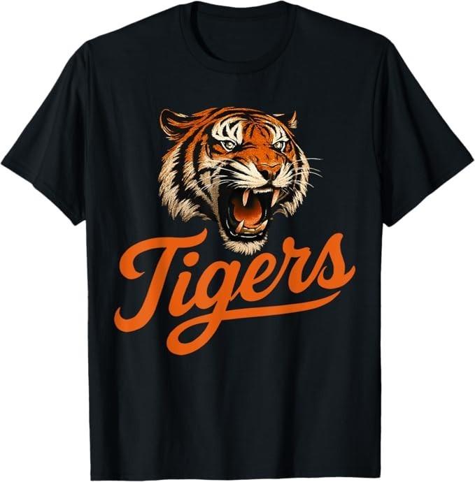 Retro Tigers Throwback Style Classic Gift For Men Women Kids T-Shirt