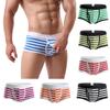 Men's Sexy Striped Breathable Cotton Side Opening Midriff Underwear