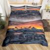 Snow Mountain Duvet Cover Set Iceberg Sunrise Sunset Bedding Set Microfiber Winter Natural Scenery Quilt Cover Single King Size