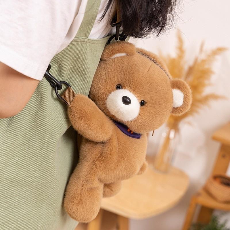 Backpack Lightweight Plush Fun Cartoon Doll Messenger Bag Bear Dog Sheep Gift