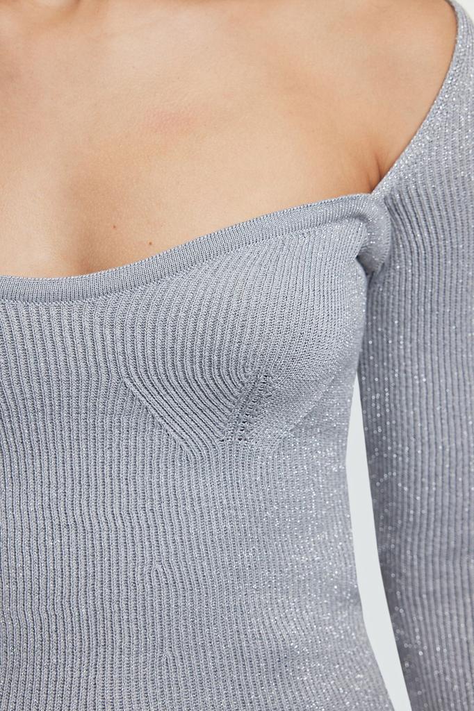 Women's Elegance Style Sweater Black Glitter Yarn Knitwear Sweater