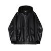 Hooded Leather Jacket Men's Spring New Loose Top Korean Style Trendy Leather Jacket