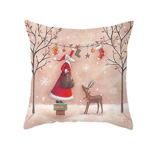 Christmas Ornament Navidad Noel Xmas Gifts Christmas Cushion Cover Merry Christmas Decorations for Home