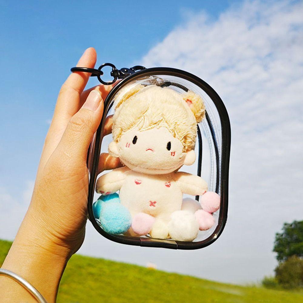 Clear Transparent Storage Case 10cm Doll Doll Display Box Gift Outdoor Bag 10cm Cotton Doll