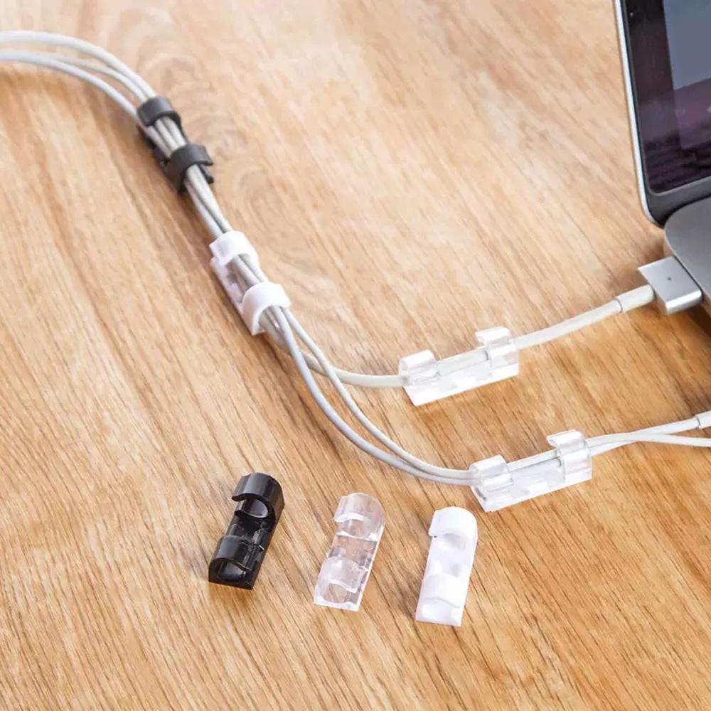 Cable Organizer Clips Cable Management Desktop & Workstation ABS Wire Manager Cord Holder USB Charging Data Line Bobbin Winder