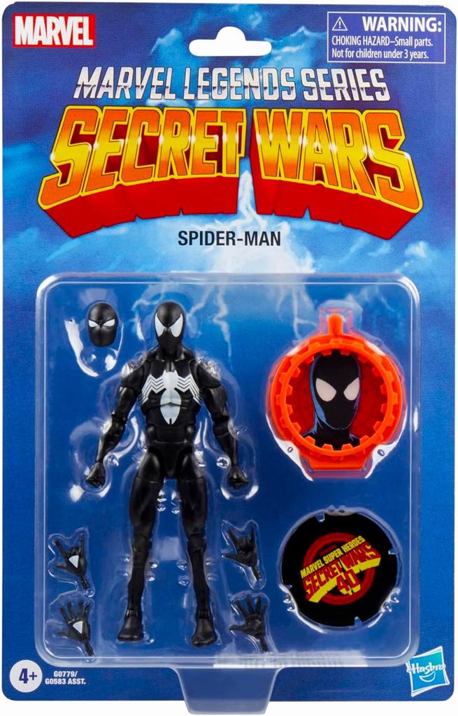 Hasbro Secret Wars 40th Anniversary Marvel Legends Retro Package 6 Inch Action Figure Symbiote 2024 Legends ML American Comics Black Costume