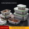 Cross-Border Stainless Steel Airtight Food Storage Container Set with Lids - Rectangular Lunch Box for Refrigerator and Freezer.