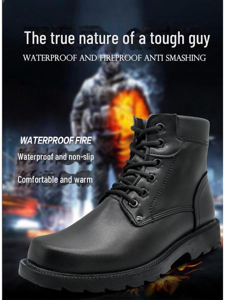 Men's Genuine Leather Winter Boots - Non-Slip, Thickened Cowhide and Wool for Cold Protection