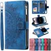 Embossed Flip Wallet Zipper Leather Case For iPhone 16 15 14 Plus 13 12 Pro Max Xs Max Samsung S25 S24 S23 S22 S21 Ultra Plus FE A16 A55 A14 A54 A53