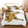 3D Fierce Beast Bedding Set Tiger Print Duvet Cover Pillowcase 2/3 Pieces AU180 * 210 Full Size Soft Zippered Home Textile