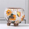 Ceramic Flowerpot Creative Hand-painted Carving Ceramic Home Decoration Flowerpots Succulent Flower Pot