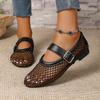 Fashion New Women Round Toe Flat Sandals Casual Trend Luxury Designer Shoes Women Hollow Breathable Ballet Beach Sandals Mary Jane Shoes