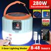 280 Watts Solar LED Camping Light USB Rechargeable Bulb For Outdoor Tent Lamp Portable Lanterns Emergency Lights For BBQ Hiking