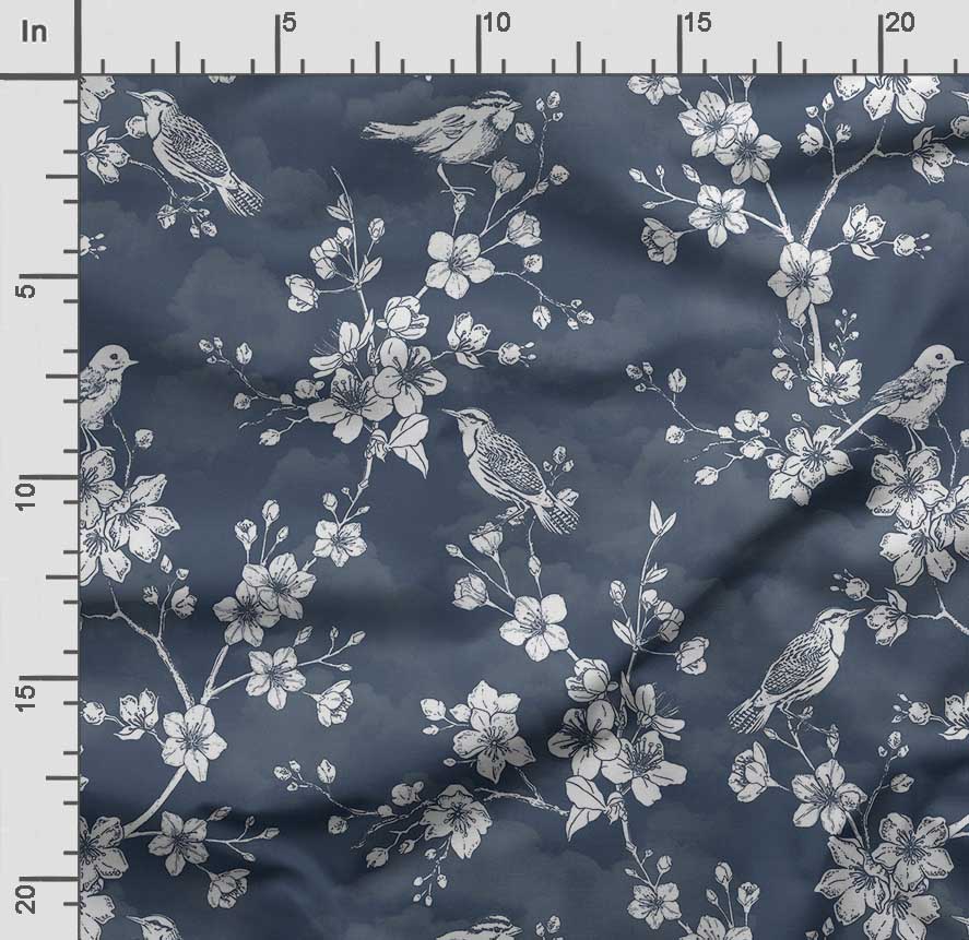 Soimoi Bird & Flowers  Print  Cotton Cambric Quilting Fabric Sold by The Yard 42 Inch Wide Medium Weight Cotton Fabric Sewing  Supplies