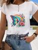 (Asian Size) Short Sleeve T-shirts Clothing Fashion Print  T Female Butterfly Sweet 90s Casual Women's Top Graphic Tee