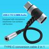 High-Speed PD Cable Jack Fast Charging Audio Adapter Portable 2 In 1 USB C Splitter  Universal