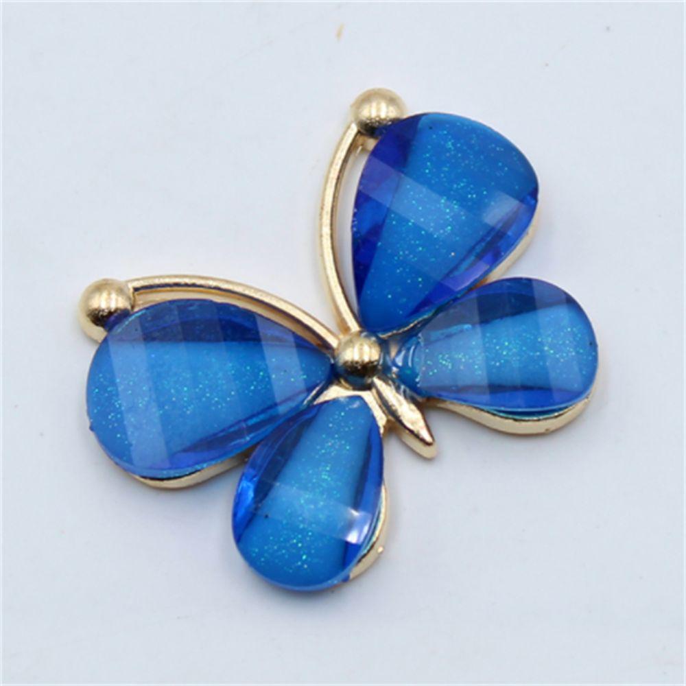 10Pcs/Set  Cute Colorful Butterfly Costume Decoration Alloy Stained Glass Buckle DIY Jewelry Accessories Wedding Card DIY Decor