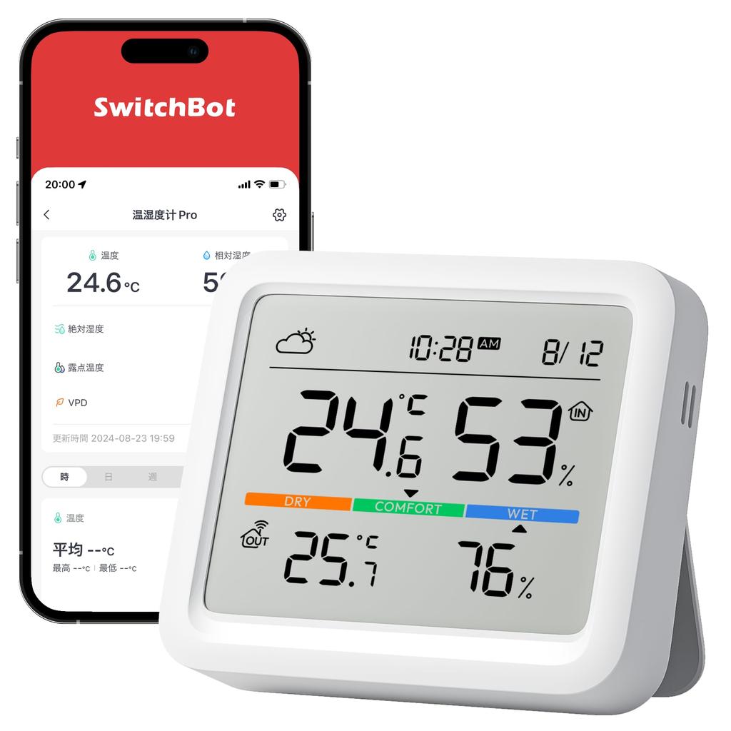 SwitchBot Thermometer and Hygrometer Pro Thermometer and Hygrometer SwitchBot Comfort Index Large Screen Thermometer and Hygrometer Digital Weather