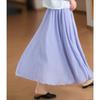 2025 New Summer Women New Skirts Solid Elastic Waist Pleated Elegant Skirts