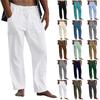 Men's Casual Loose Comfortable Casual Pants Cotton Linen Drawstring Trousers