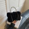 Fashion Plush Top-Handle Bags Women's Shoulder Bags Solid Color Chain Versatile Purse and Handbag Soft Simple Crossbody Bags MIT