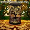Tree Of Life Hanging Solar Lantern Metal LED Outdoor Waterproof Vintage Decorative Lights Garden Decor Yard Lawn Outside Light
