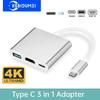 3 In 1 Type-C Hub USB C To HDMI-Compatible Splitter 4K HDMI USB 3.0 PD Fast Charging Adapter Type C Docking Station for PC Laptop