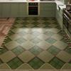 Carpet for Kitchen Household Non-slip Oil-proof Floor Mat Medieval Style Green Large Area Rug Waterproof Pvc Leather Foot Mats