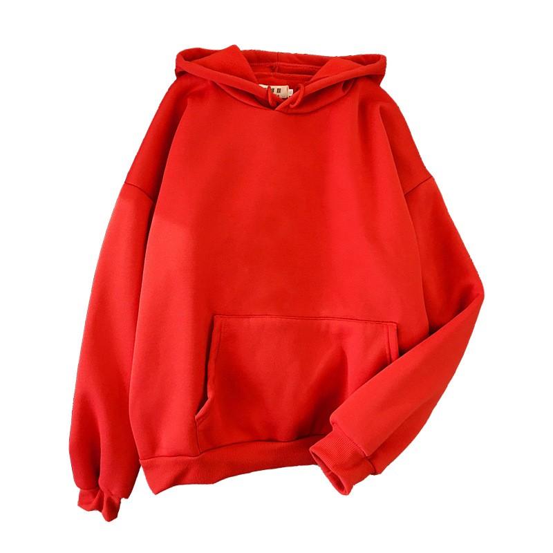 Women's Fashion Casual Solid Color Hooded Sweatshirt Loose Sports Tops Pullover