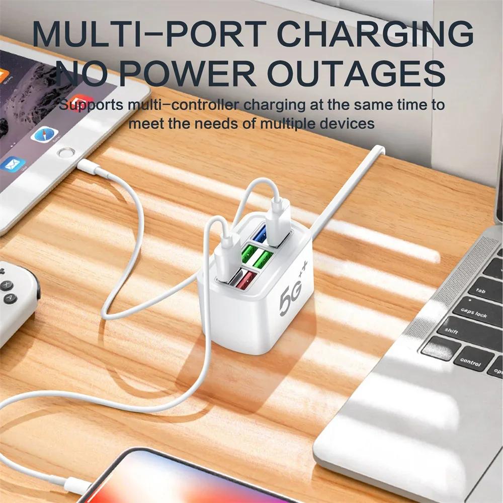 USB Charger 6 Port Power Strip Universal Electric Socket EU/US Plug Phone Charger Adapter Multifunction Extension Cable Socket