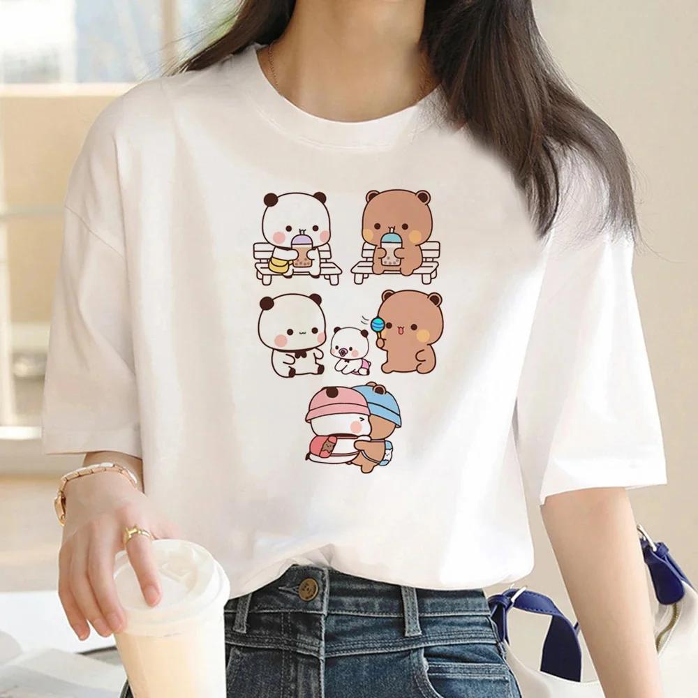 Cute Bear LOVE Unisex T Shirt Women Bubu Dudu Couple Tops Tee Summer Short Sleeve Tshirts Female Korean Casual Girl T-shirt Camisetas