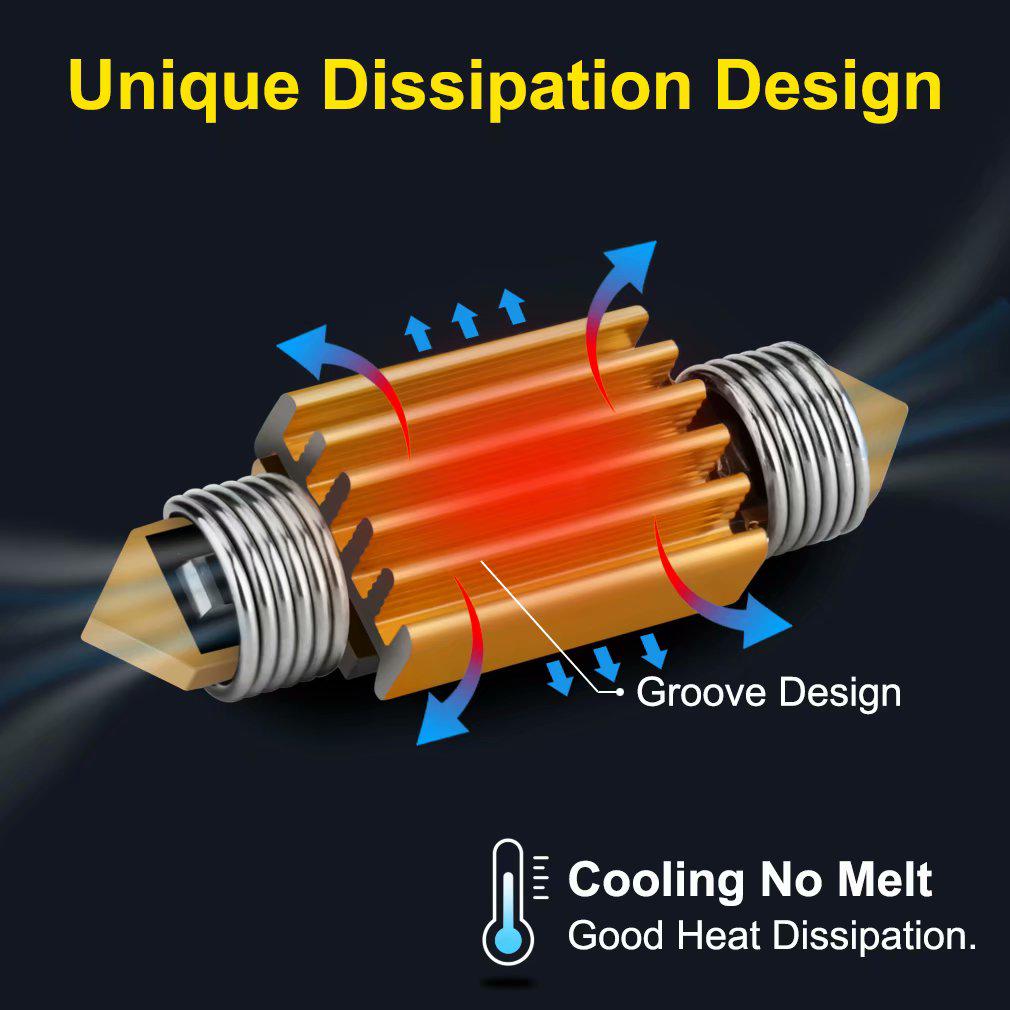 1x C5W LED Bulb Canubs 12V 6 SMD Super Bright White C10W LED Festoon 31mm 36mm 39mm 41mm Error Free License Plat Interior Light